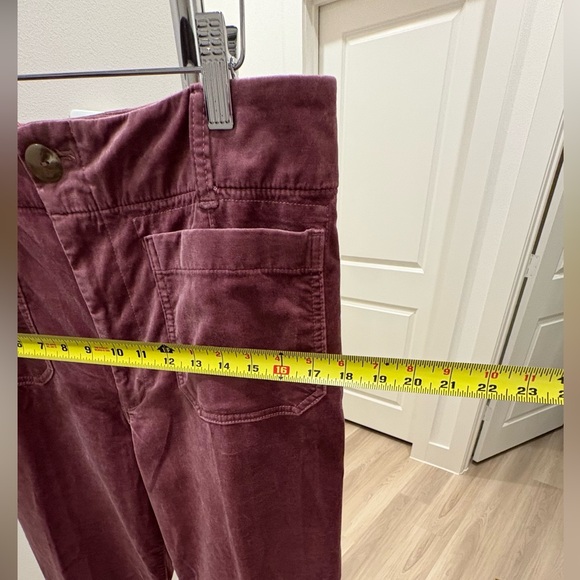 Anthropologie Maeve Colette Pink Purple Velvet Cropped Pants SZ 31 - Picture 7 of 13